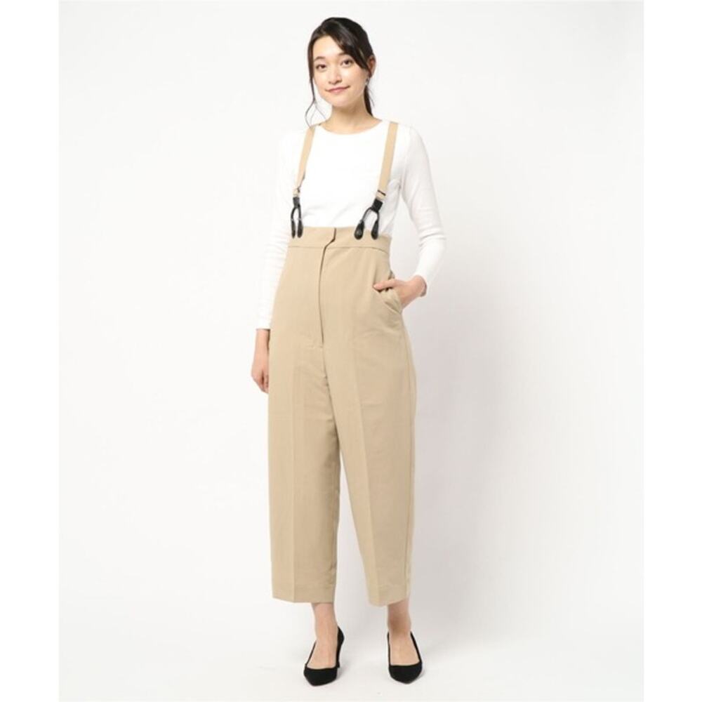 Moussy High Waisted‎ Suspender Cropped Pants Utility Chic Women Khaki Size 1 NWT